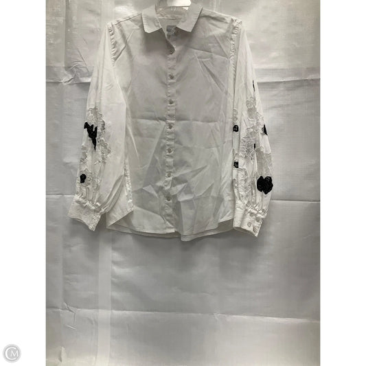 Blouse Long Sleeve By Chicos In White, Size: Xl
