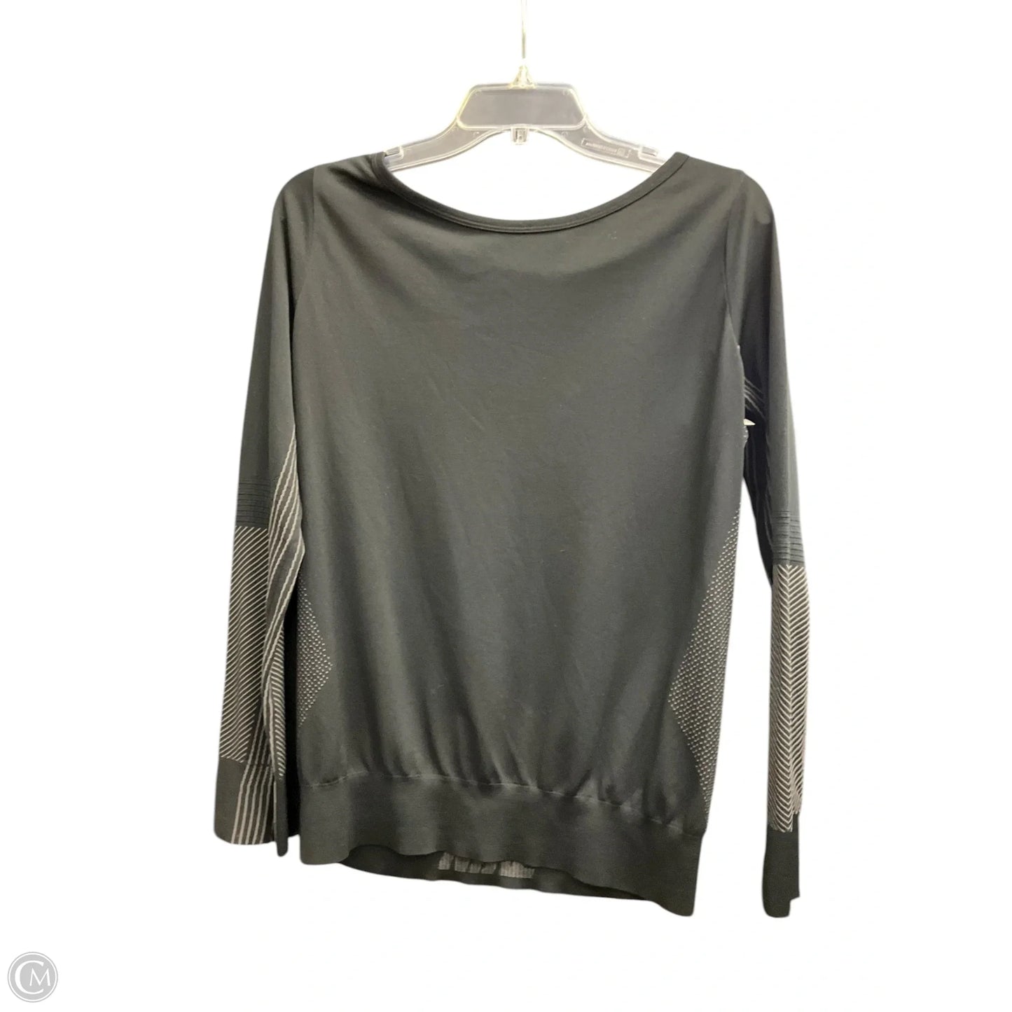 Athletic Top Long Sleeve Collar By Nike In Black, Size: M