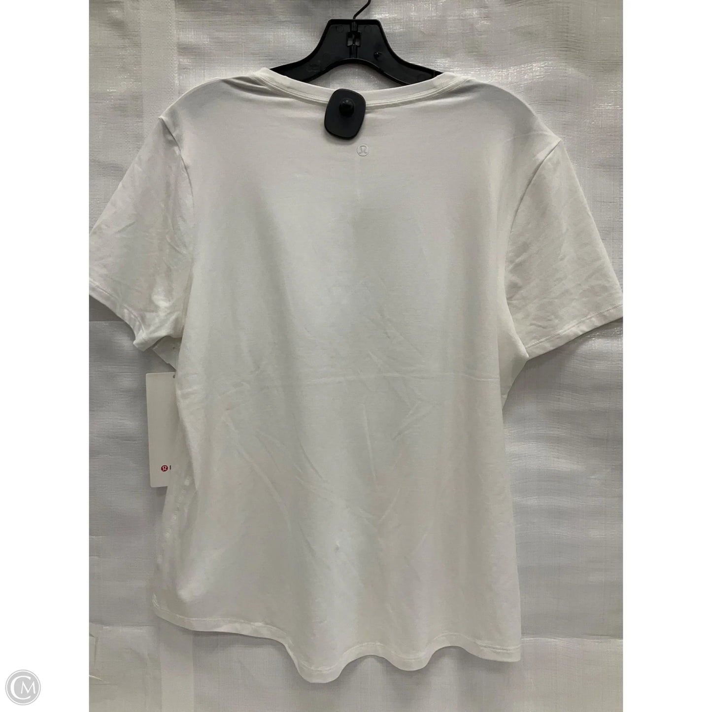 Athletic Top Short Sleeve By Lululemon In White, Size: 12