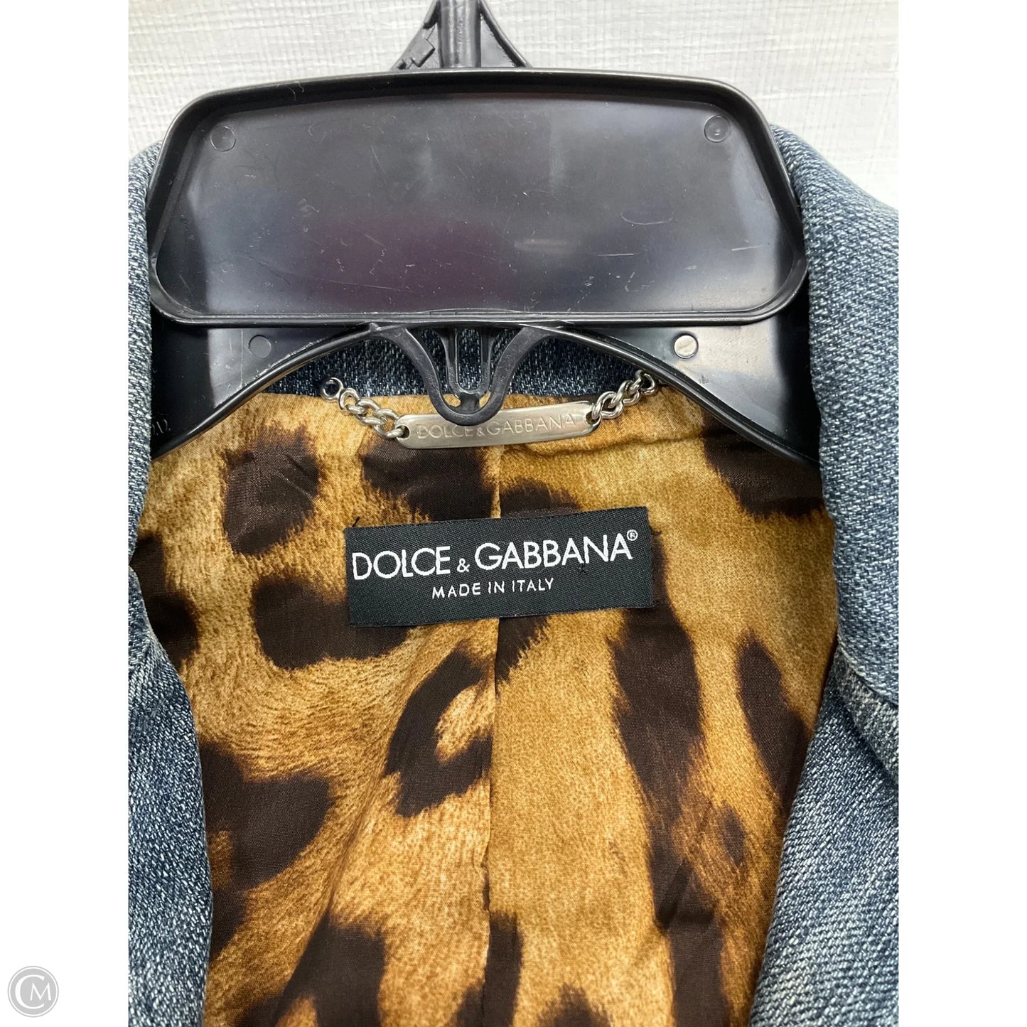 Jacket Luxury Designer By Dolce And Gabbana In Blue & Green, Size: M