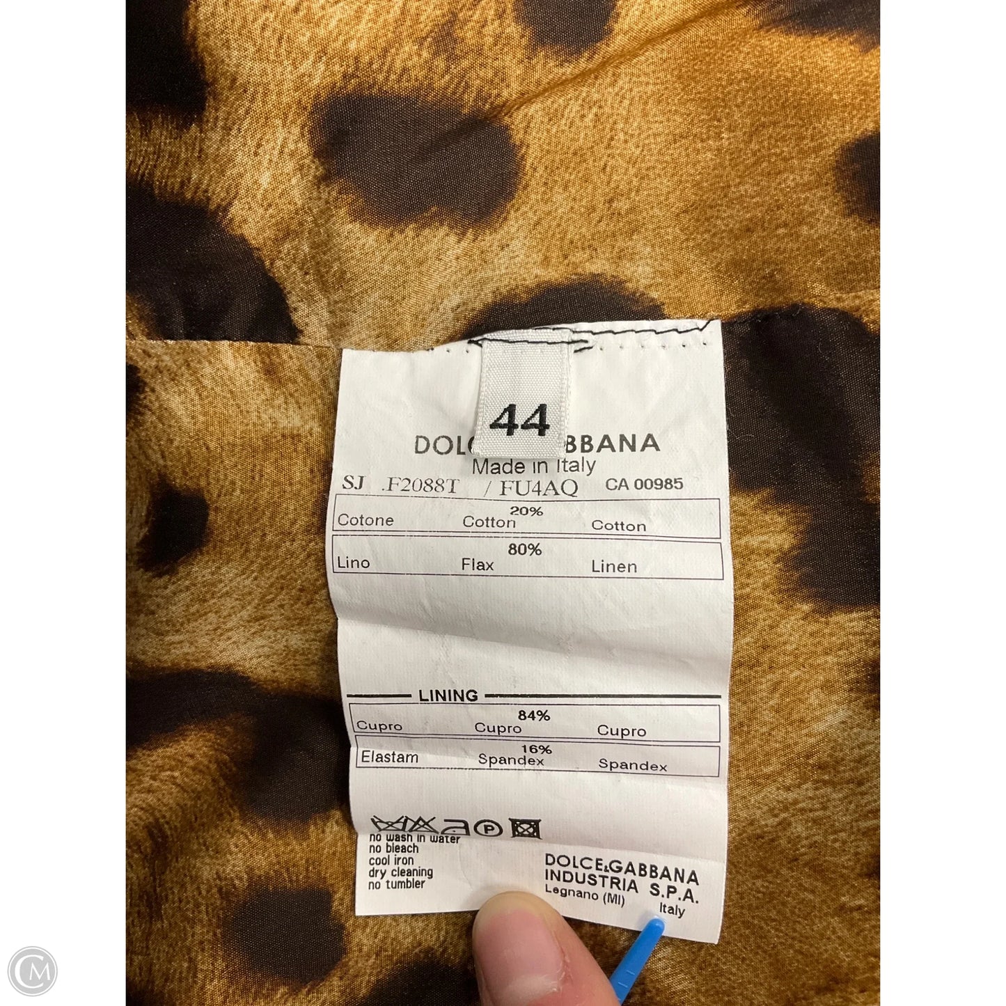 Jacket Luxury Designer By Dolce And Gabbana In Blue & Green, Size: M