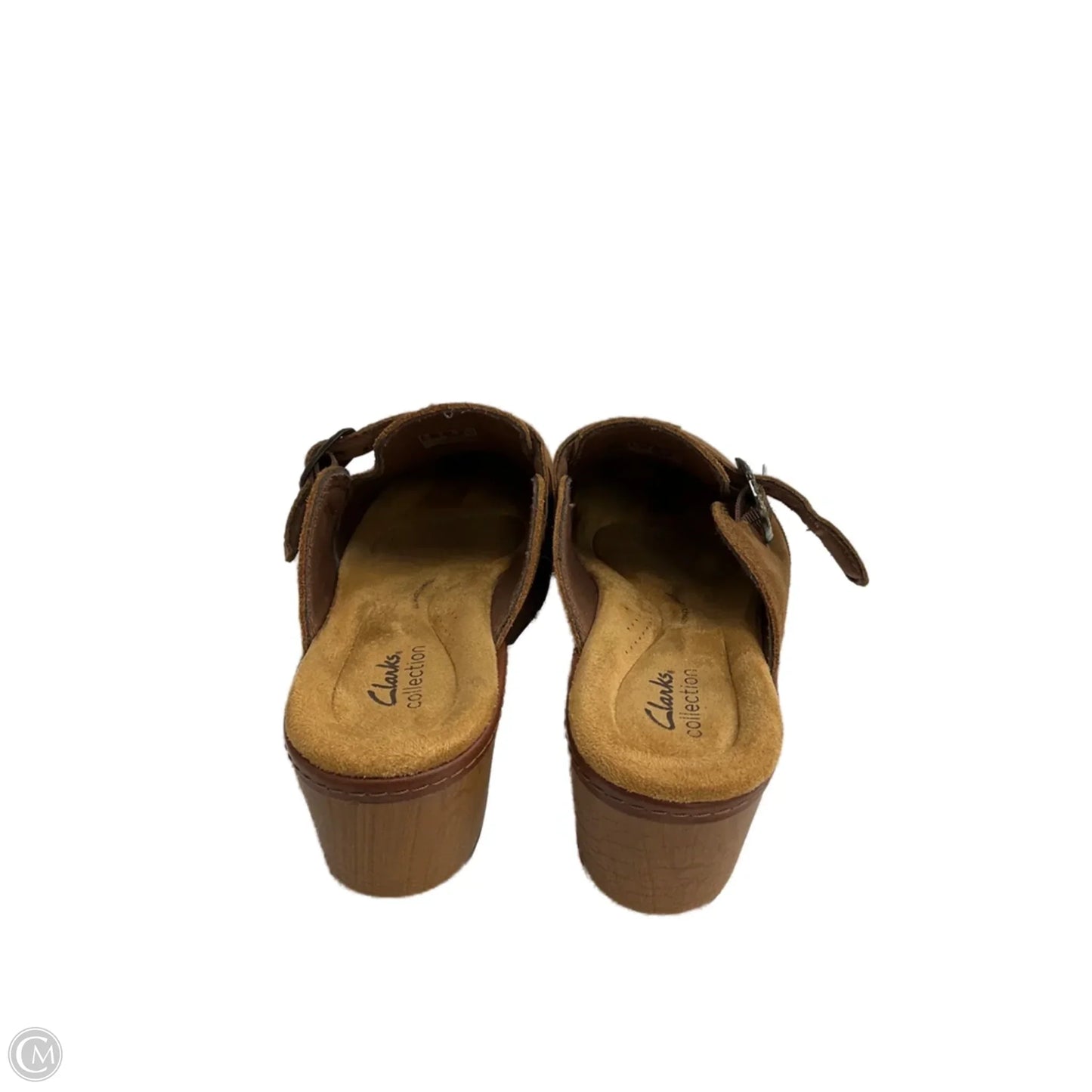 Sandals Heels Block By Clarks In Brown, Size: 5.5