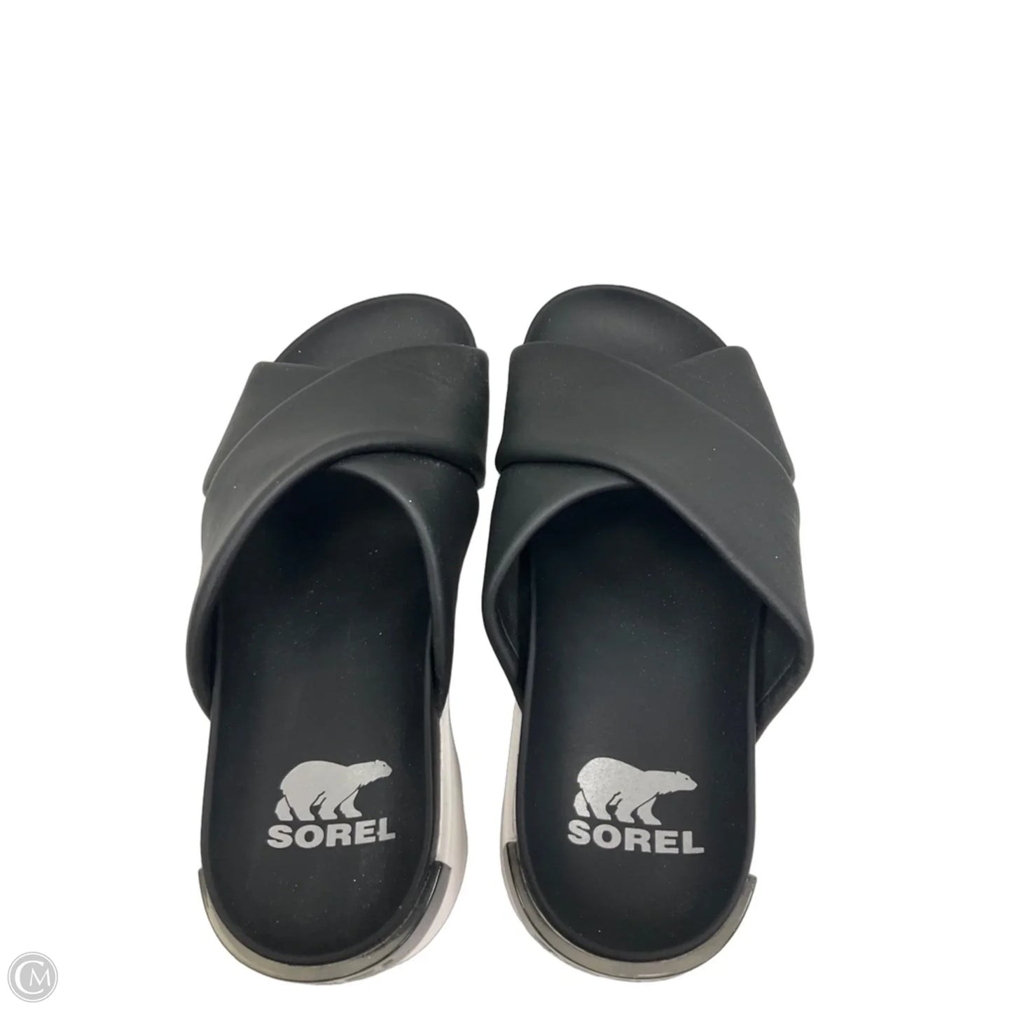 Sandals Flats By Sorel In Black & White, Size: 6.5