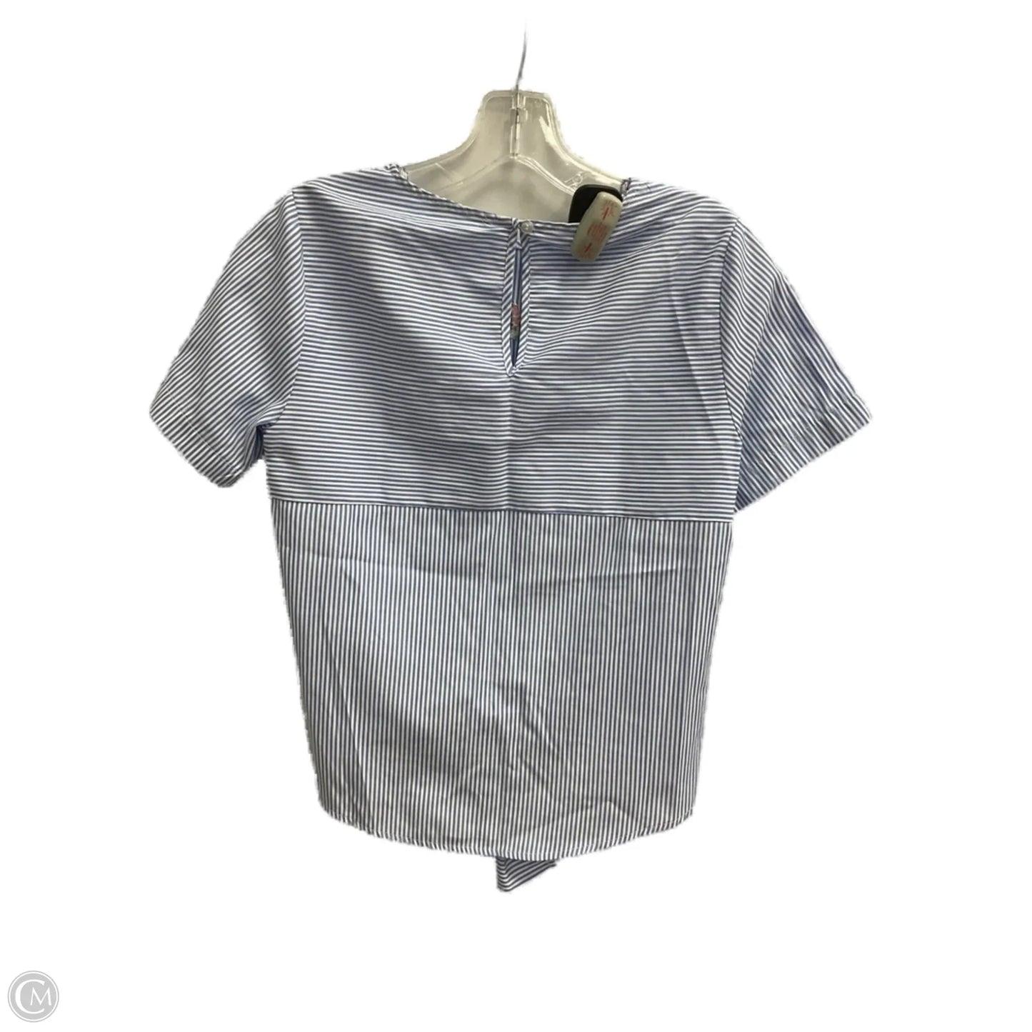 Top Short Sleeve By Clothes Mentor In Blue & White, Size: S