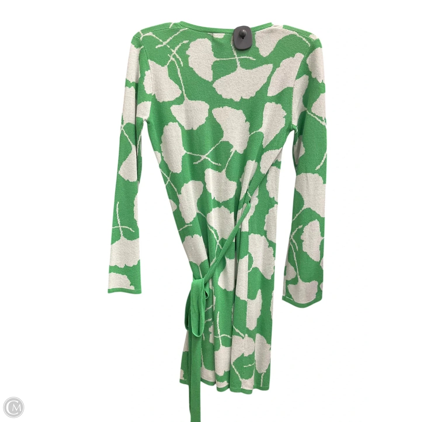 Cardigan Designer By Diane Von Furstenberg In Green & White, Size: Xs