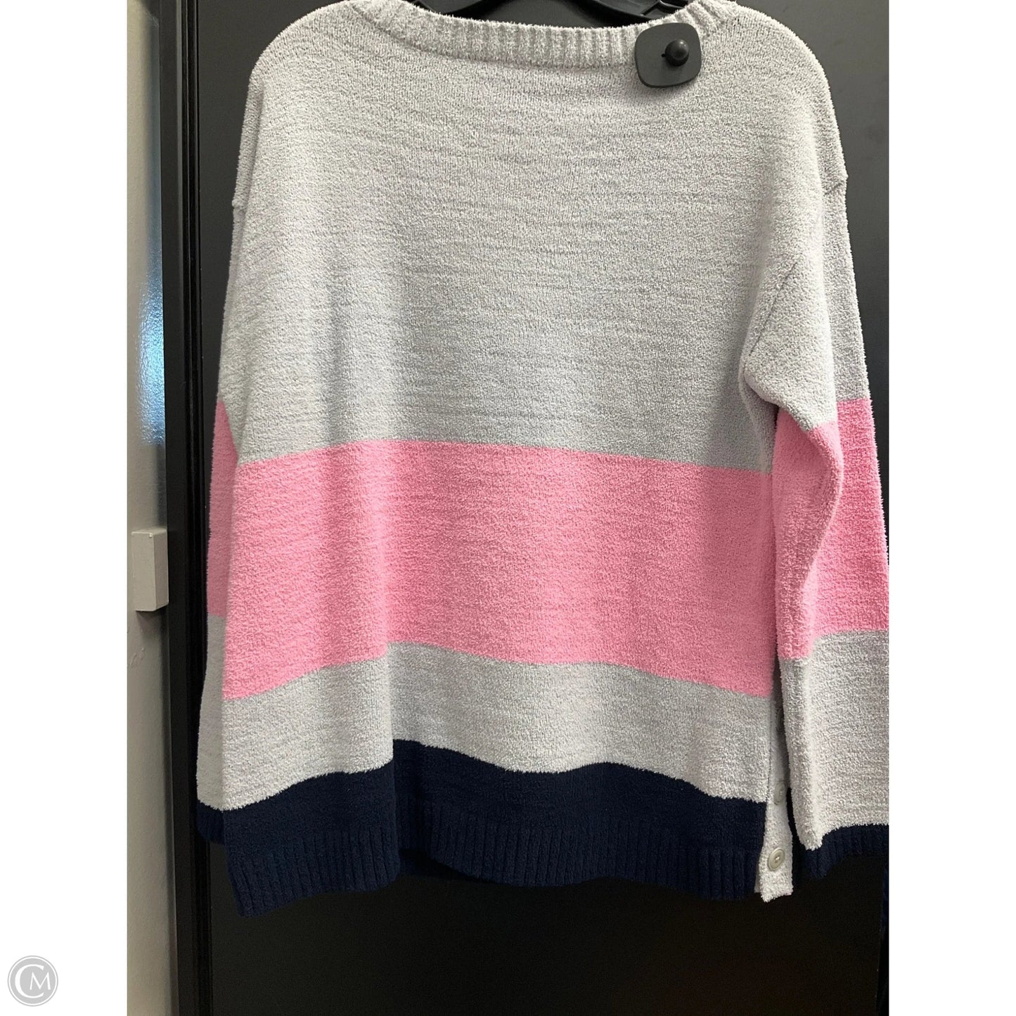 Sweater By Talbots In Grey & Pink, Size: Lp