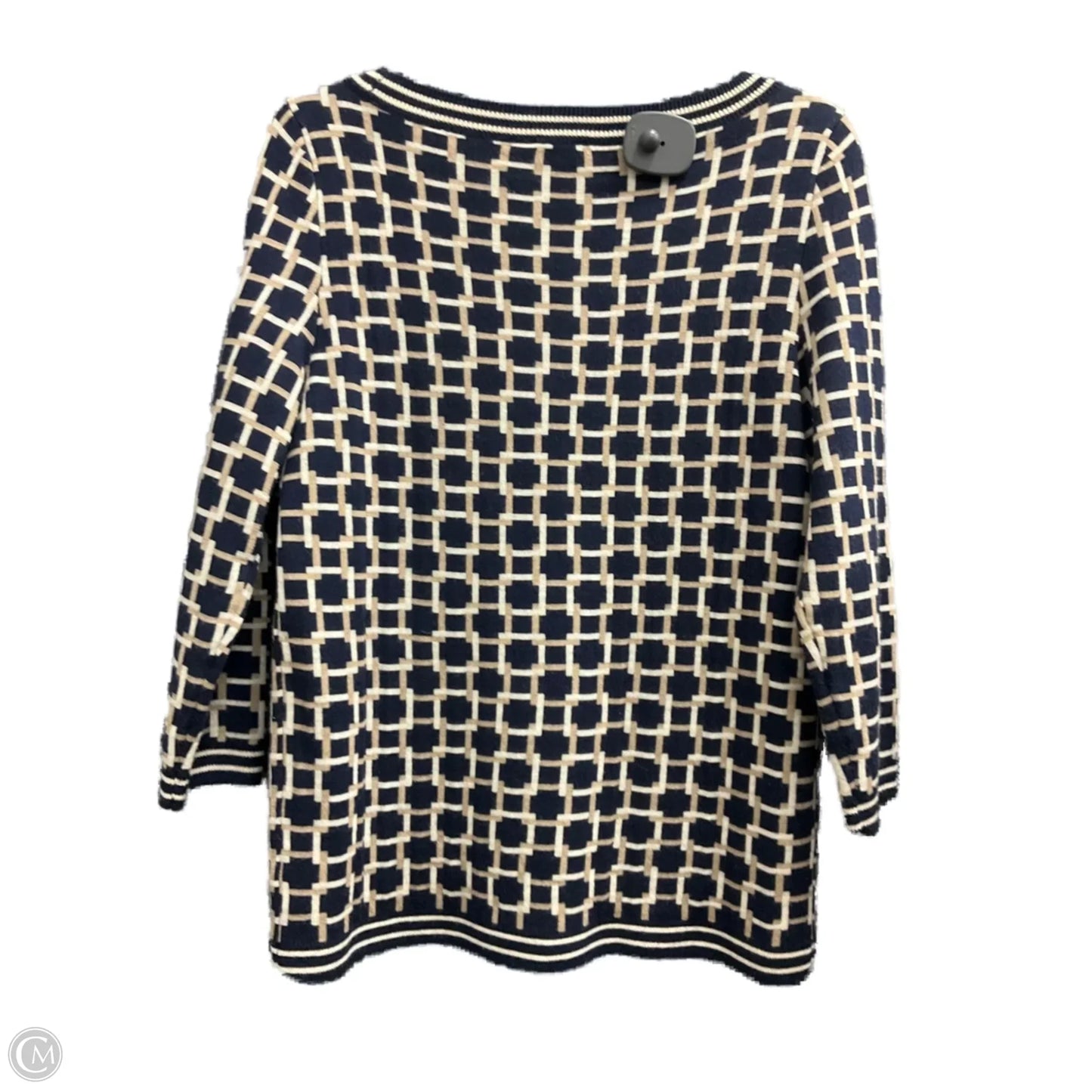 Sweater By Talbots In Blue & Brown, Size: M