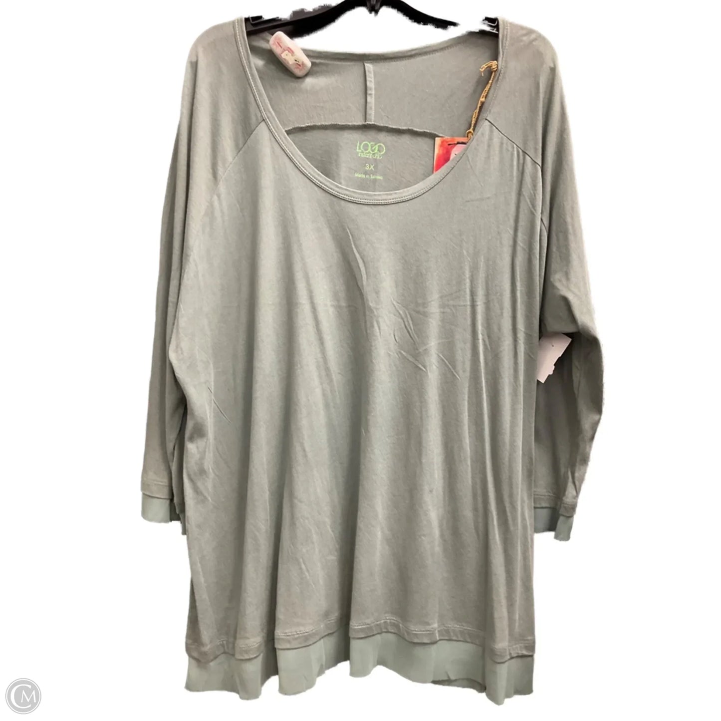 Top 3/4 Sleeve By Logo In Green, Size: 3x