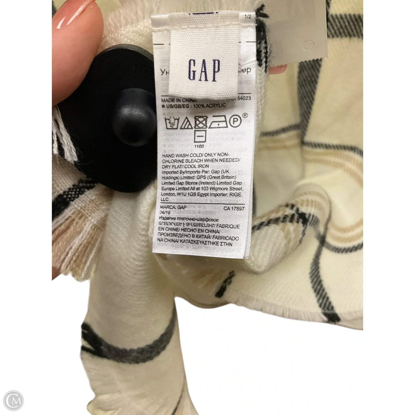Scarf Winter By Gap In Black & Cream