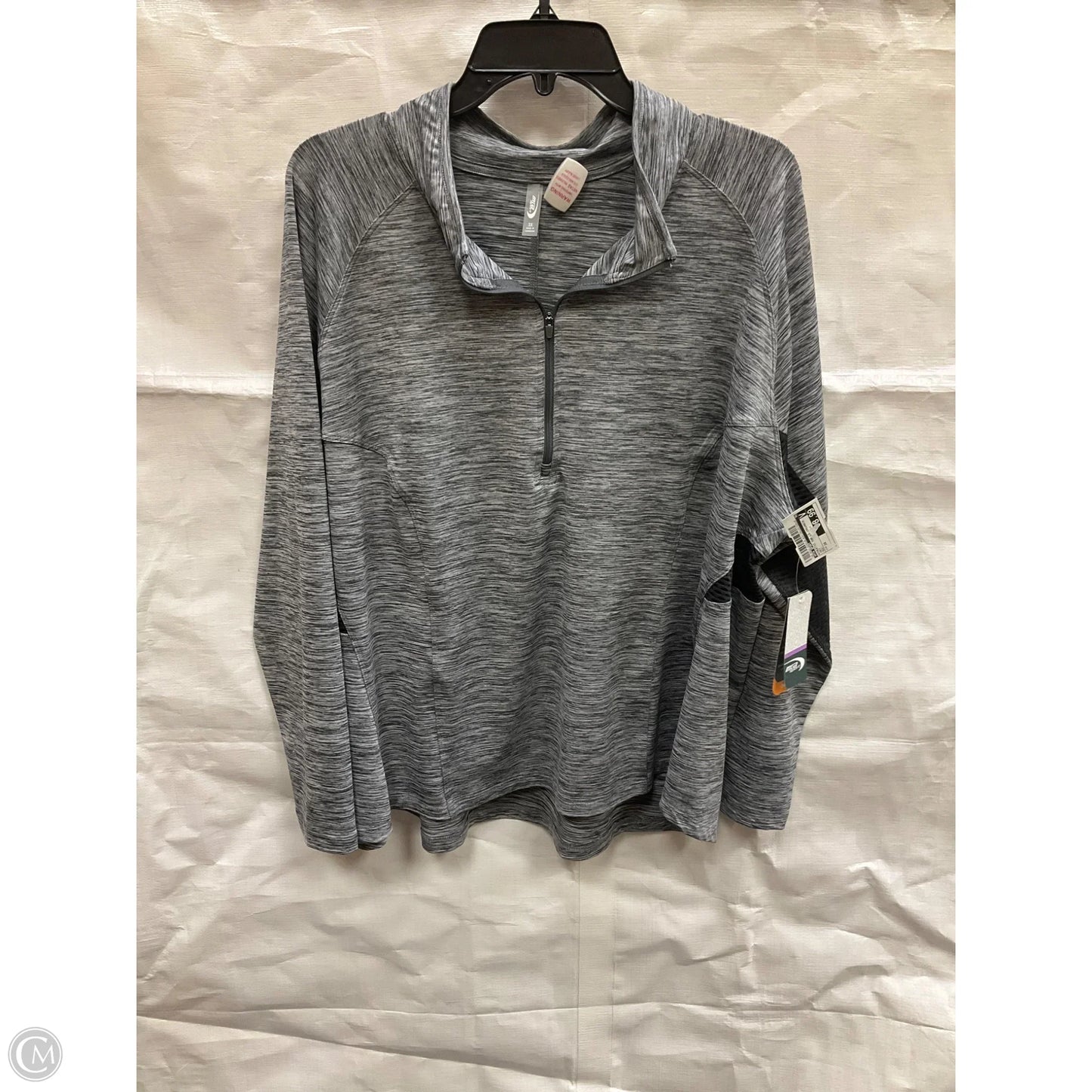 Athletic Top Long Sleeve Crewneck By Mta Sport In Grey, Size: 3x