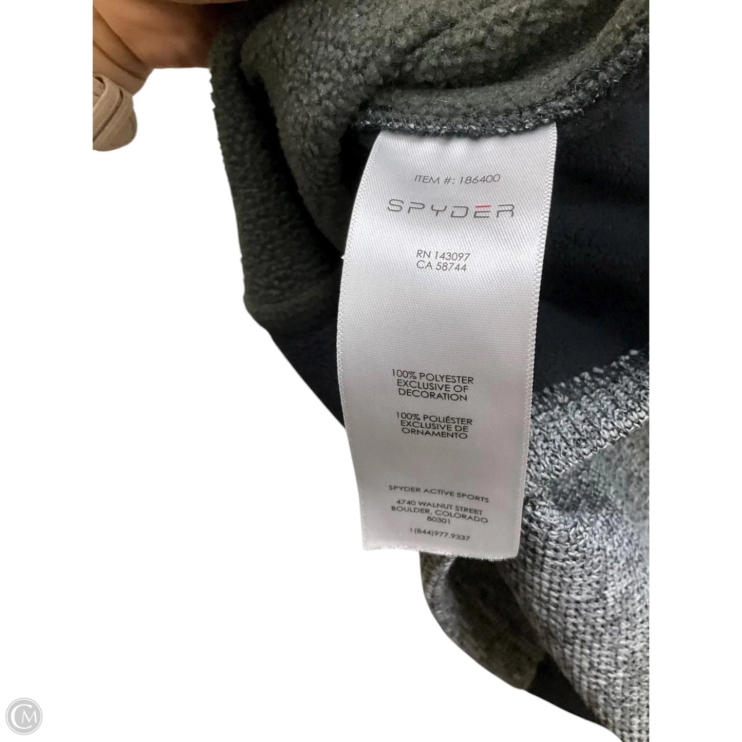 Athletic Fleece By Spyder In Black & Grey, Size: L