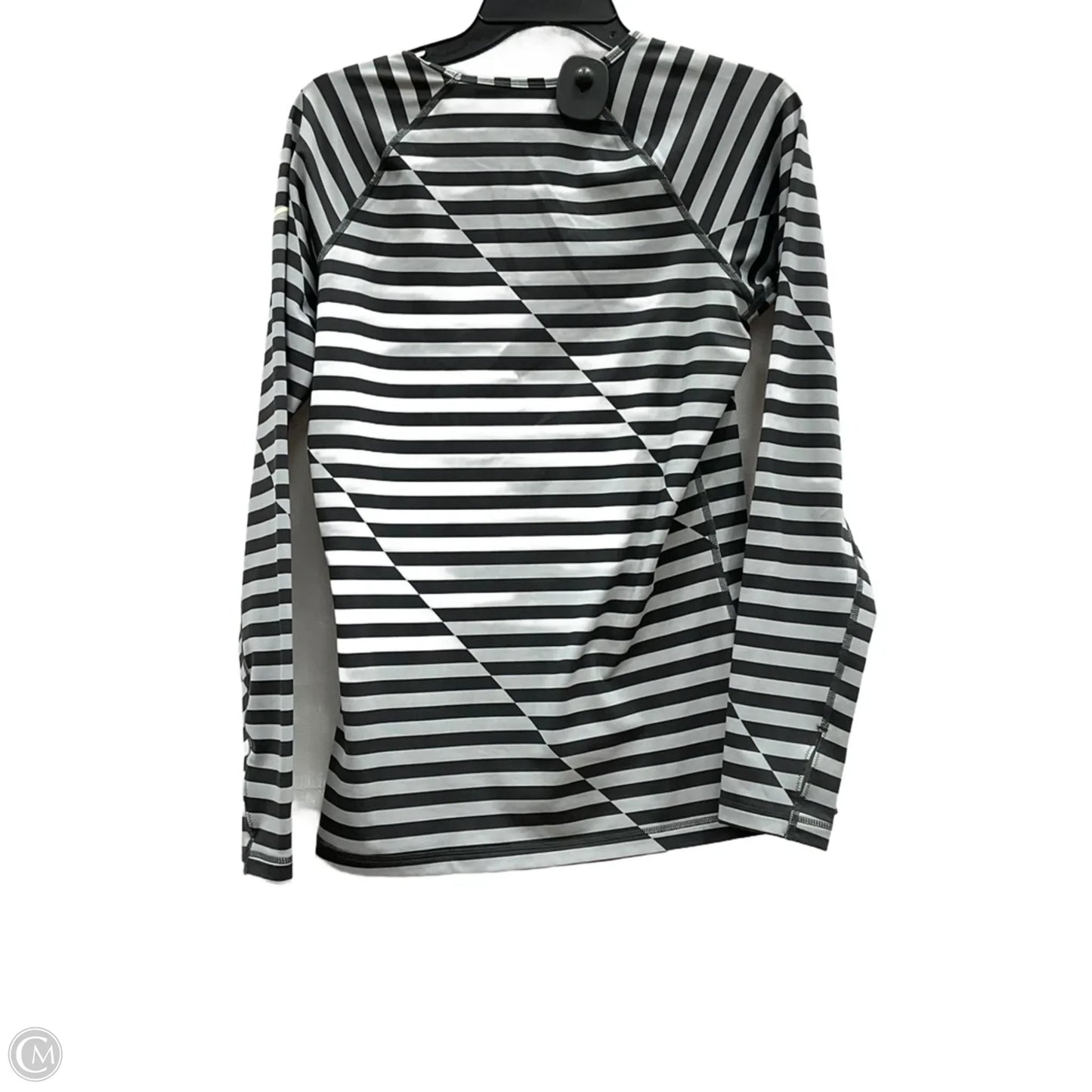 Athletic Top Long Sleeve Crewneck By Nike Apparel In Striped Pattern, Size: L