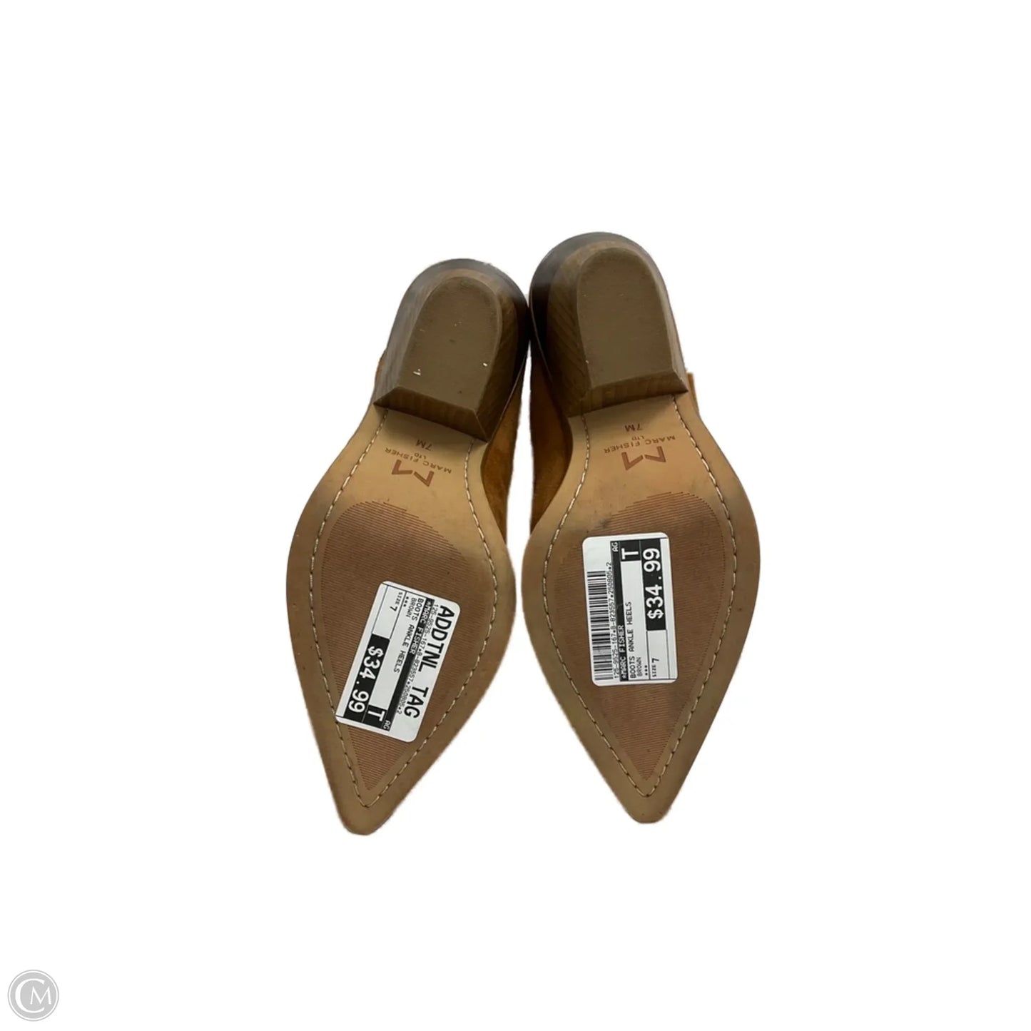 Boots Ankle Heels By Marc Fisher In Brown, Size: 7