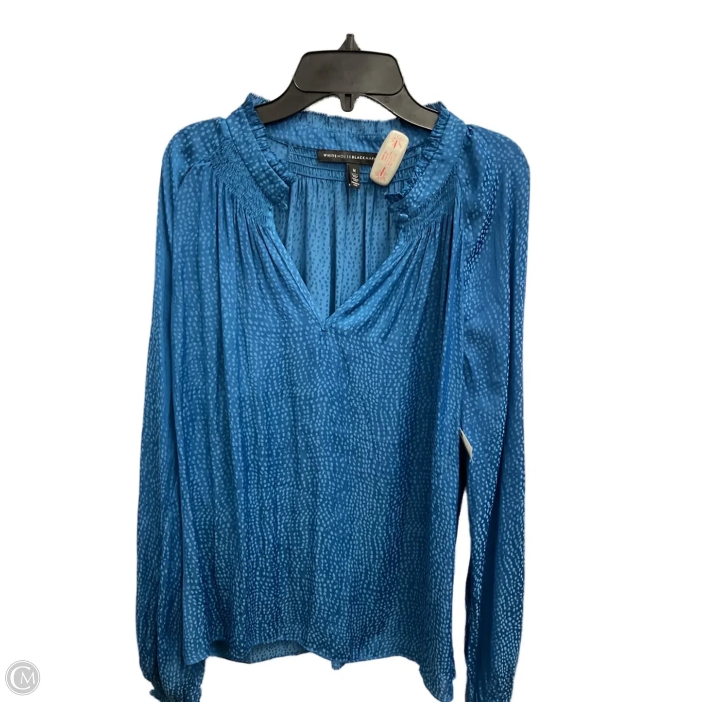 Blouse Long Sleeve By White House Black Market In Blue, Size: M