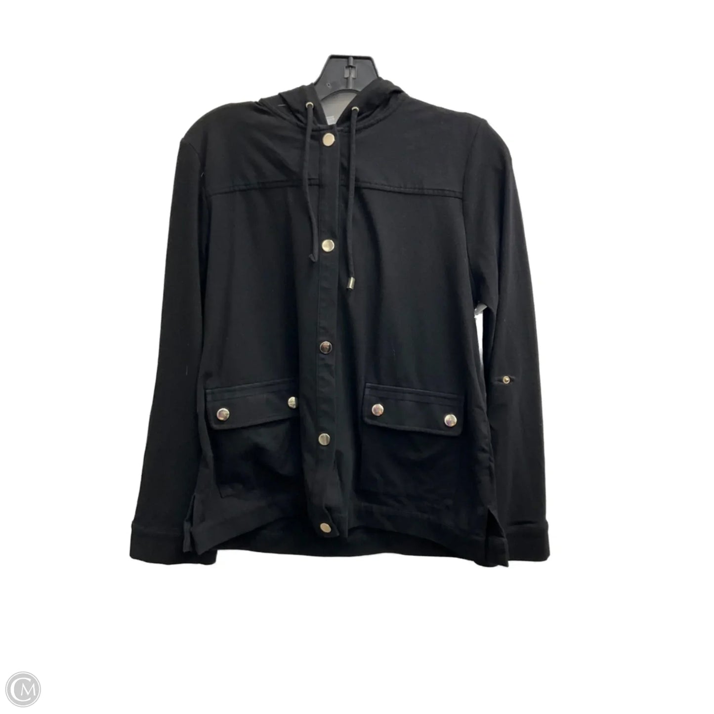 Sweatshirt Hoodie By Chicos In Black, Size: M