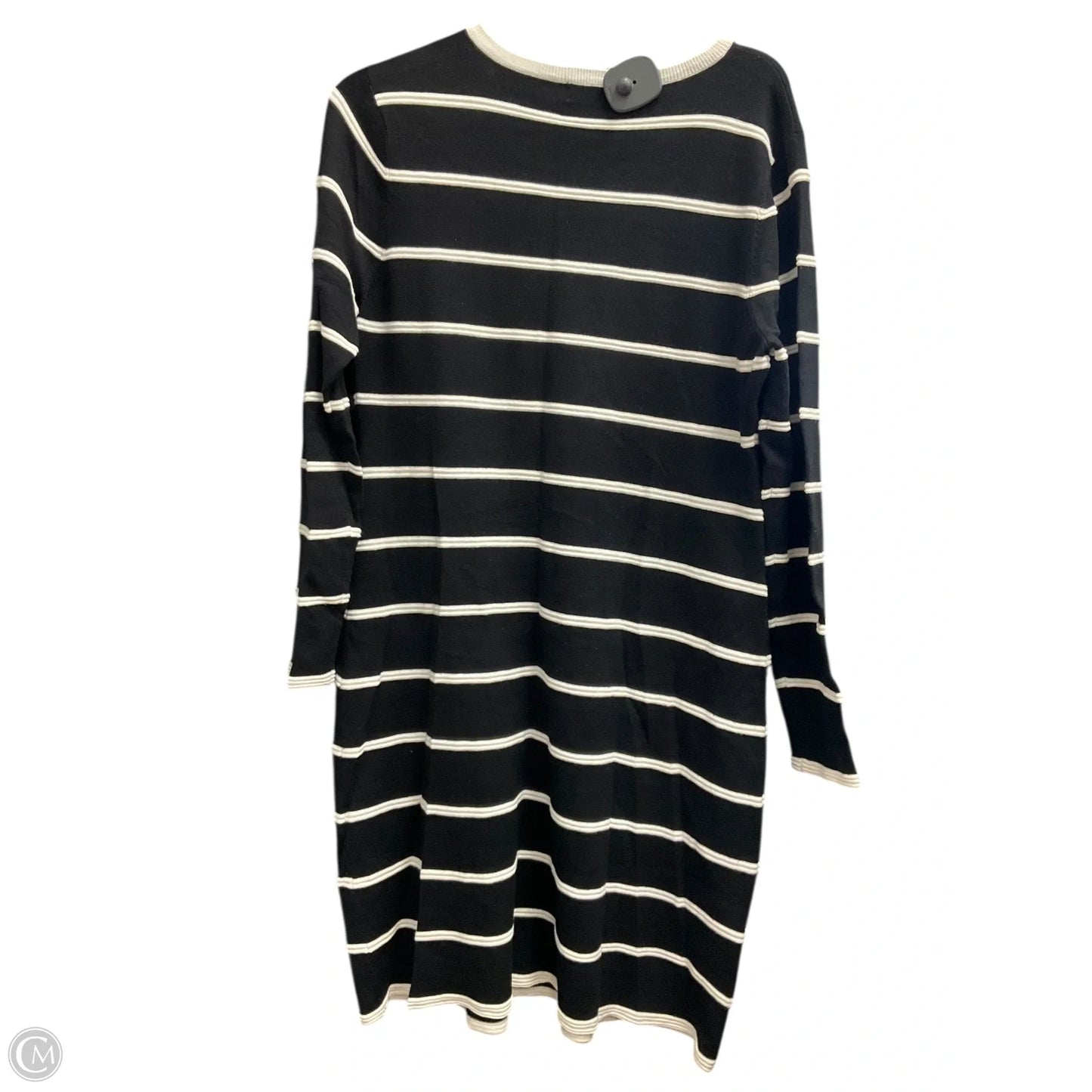 Dress Casual Midi By Calvin Klein In Black & White, Size: L