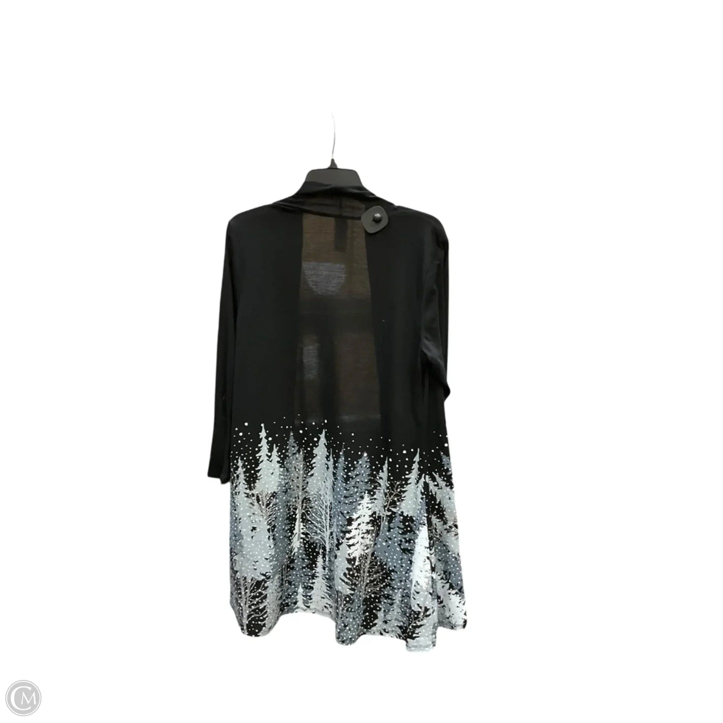 Cardigan By Clothes Mentor In Black & White, Size: L