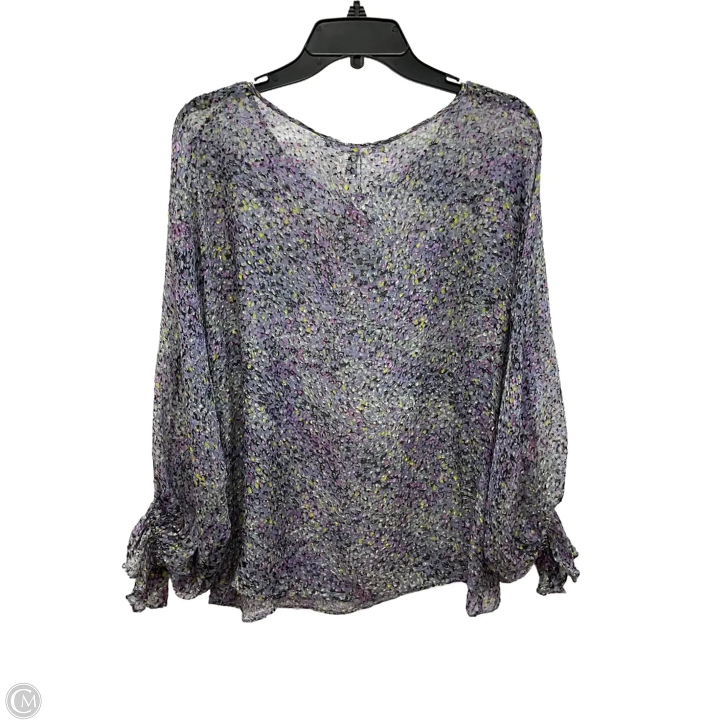 Top Long Sleeve By White House Black Market In Floral Print, Size: L