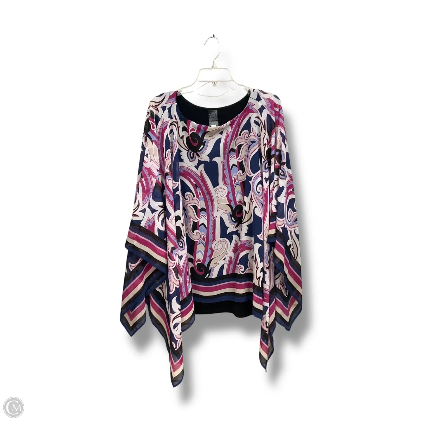 Blouse Long Sleeve By Chicos In Multi-colored, Size: Xl