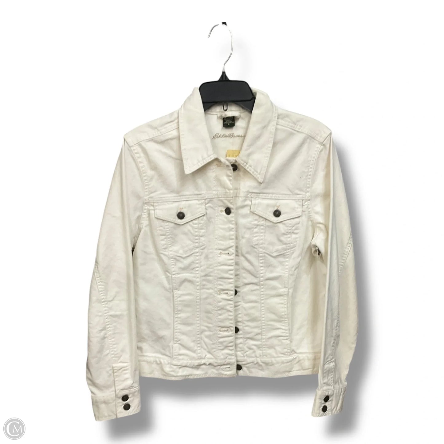 Jacket Denim By Eddie Bauer In White, Size: L