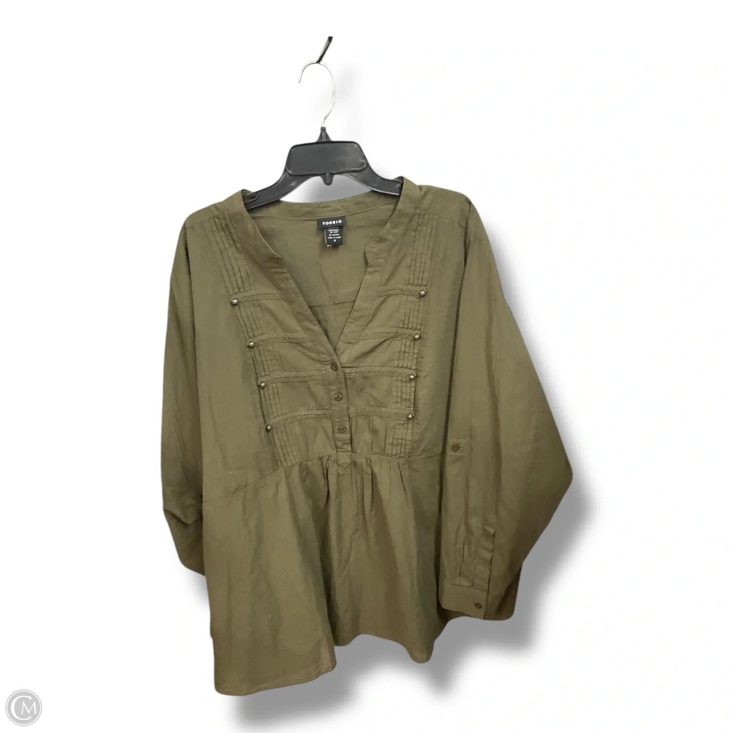 Top Long Sleeve By Torrid In Green, Size: 4x