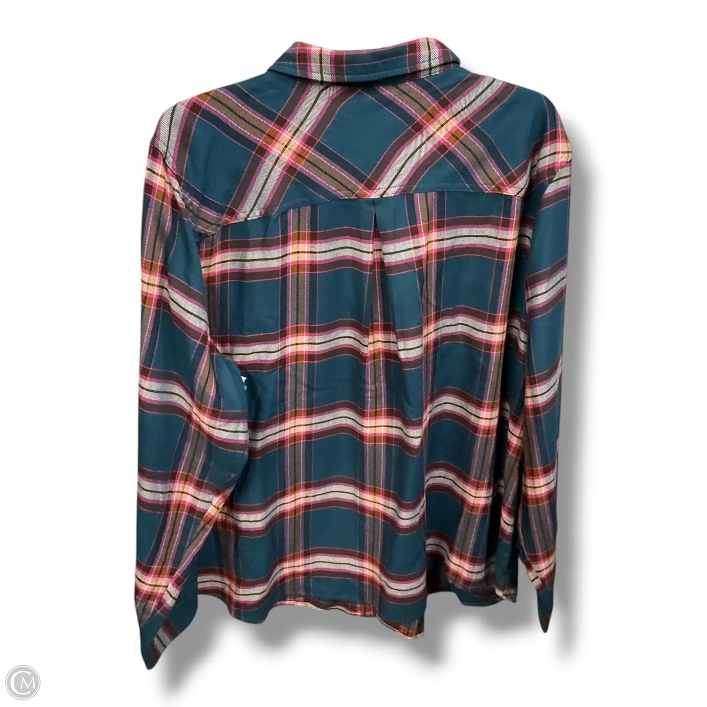 Top Long Sleeve By Maurices In Plaid Pattern, Size: 2x