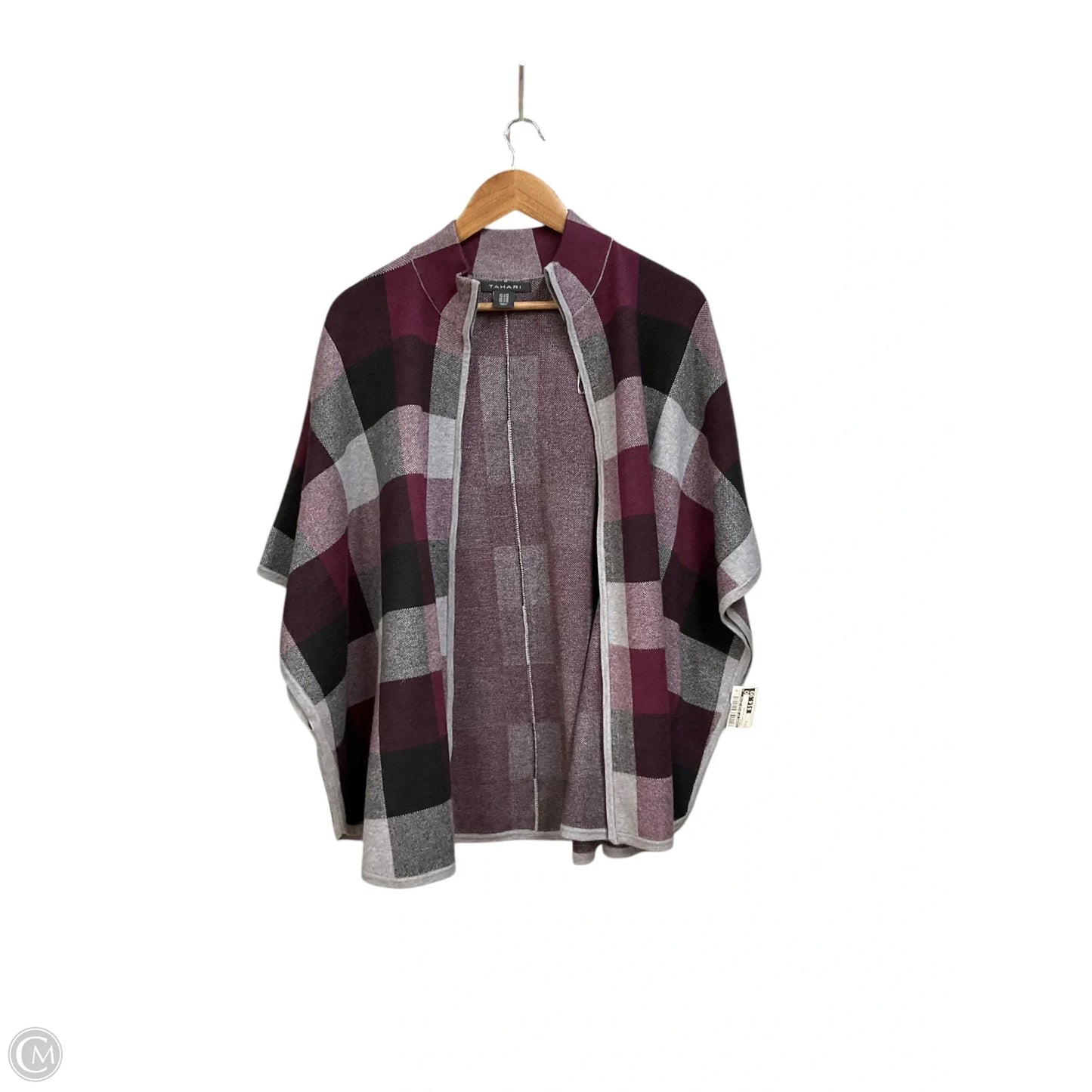 Poncho By Tahari By Arthur Levine In Checkered Pattern, Size: S