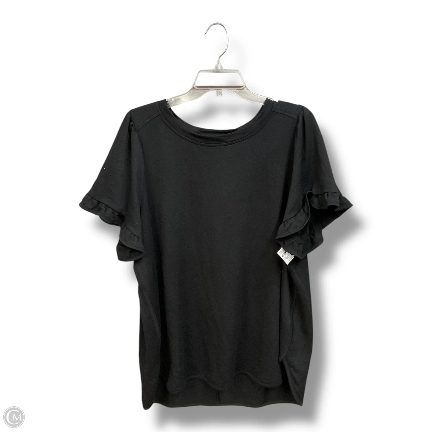 Top Short Sleeve By Ava & Viv In Black, Size: 2x
