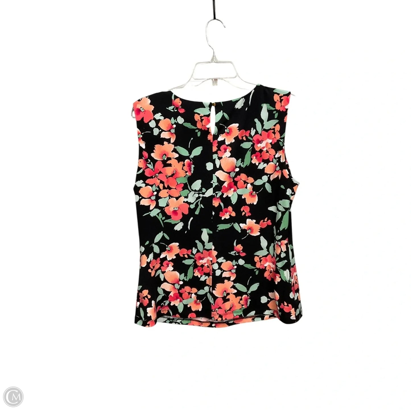 Top Sleeveless By Calvin Klein In Floral Print, Size: Xl