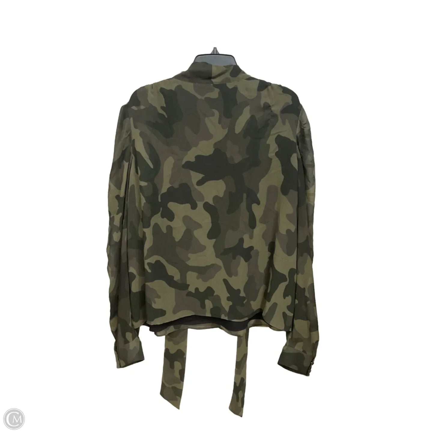 Blouse Long Sleeve By White House Black Market In Camouflage Print, Size: Xl