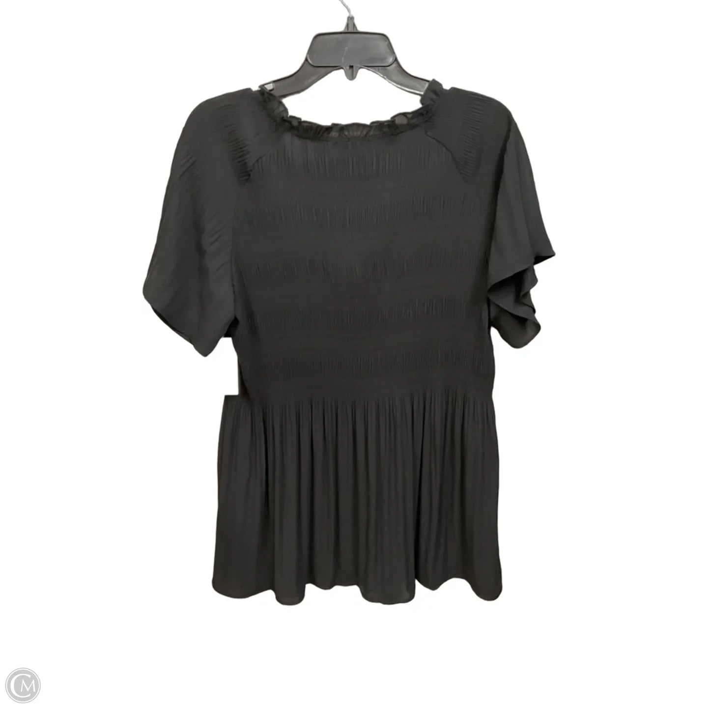 Top Short Sleeve By Harper In Black, Size: L