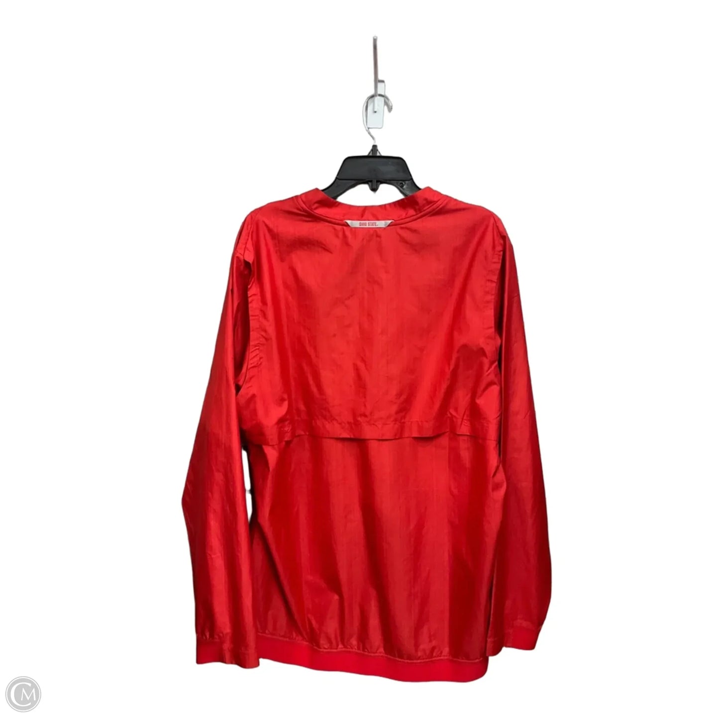 Athletic Top Long Sleeve Collar By Nike Apparel In Red, Size: L