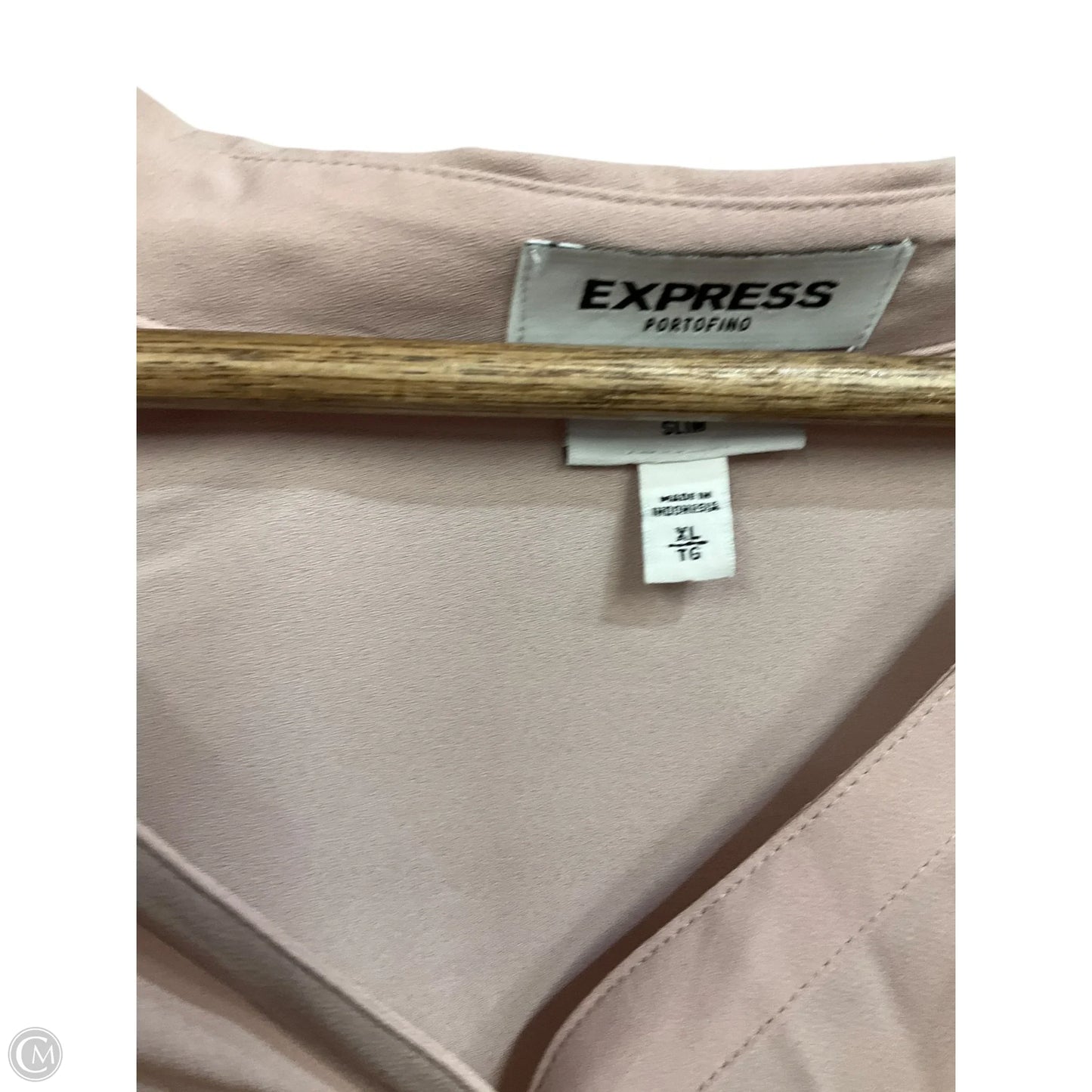 Blouse Long Sleeve By Express In Pink, Size: Xl