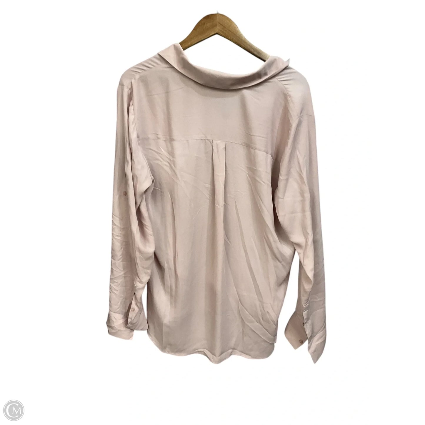Blouse Long Sleeve By Express In Pink, Size: Xl