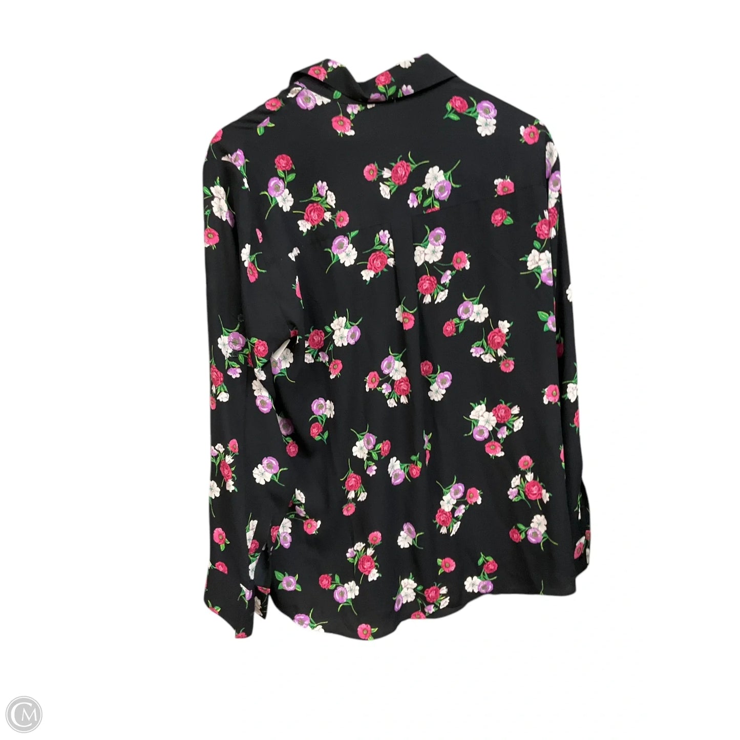 Blouse Long Sleeve By Express In Floral Print, Size: Xl