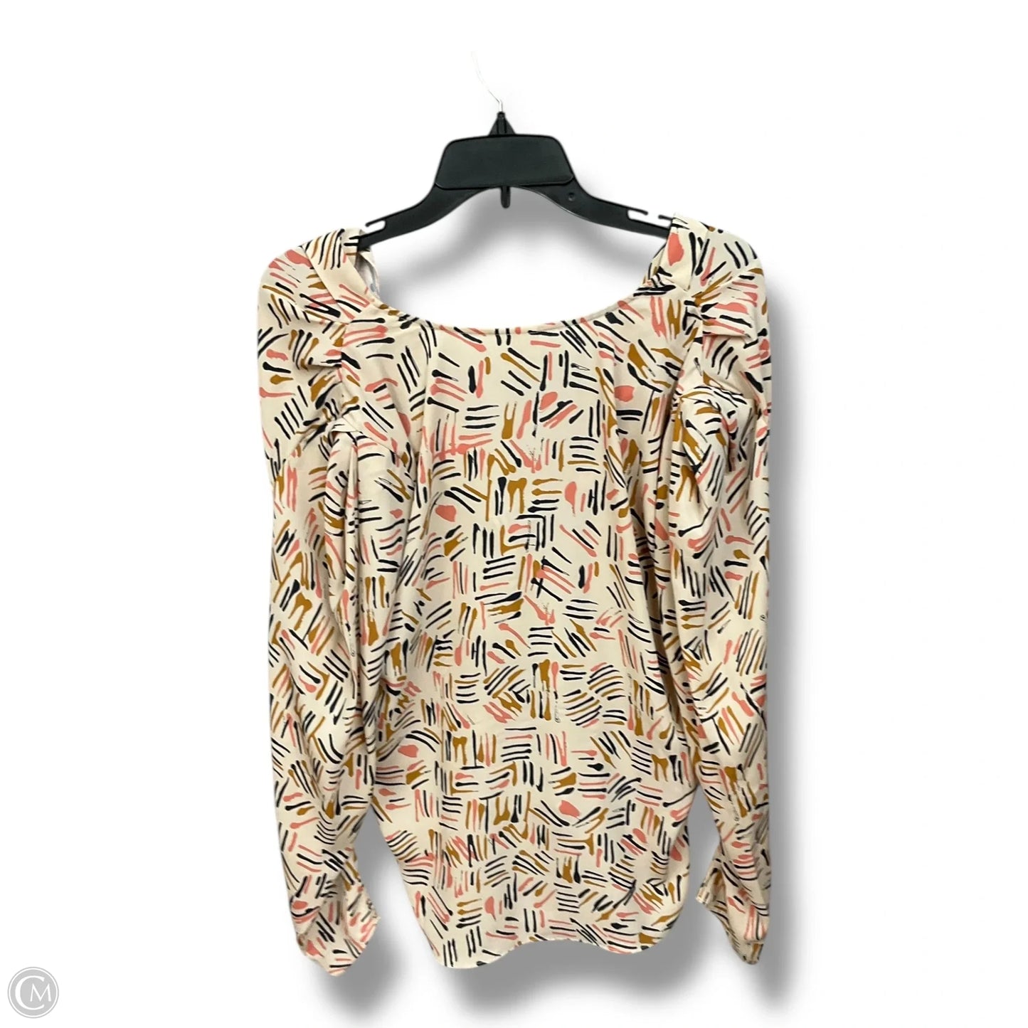 Blouse Long Sleeve By Cabi In Geometric Pattern, Size: M