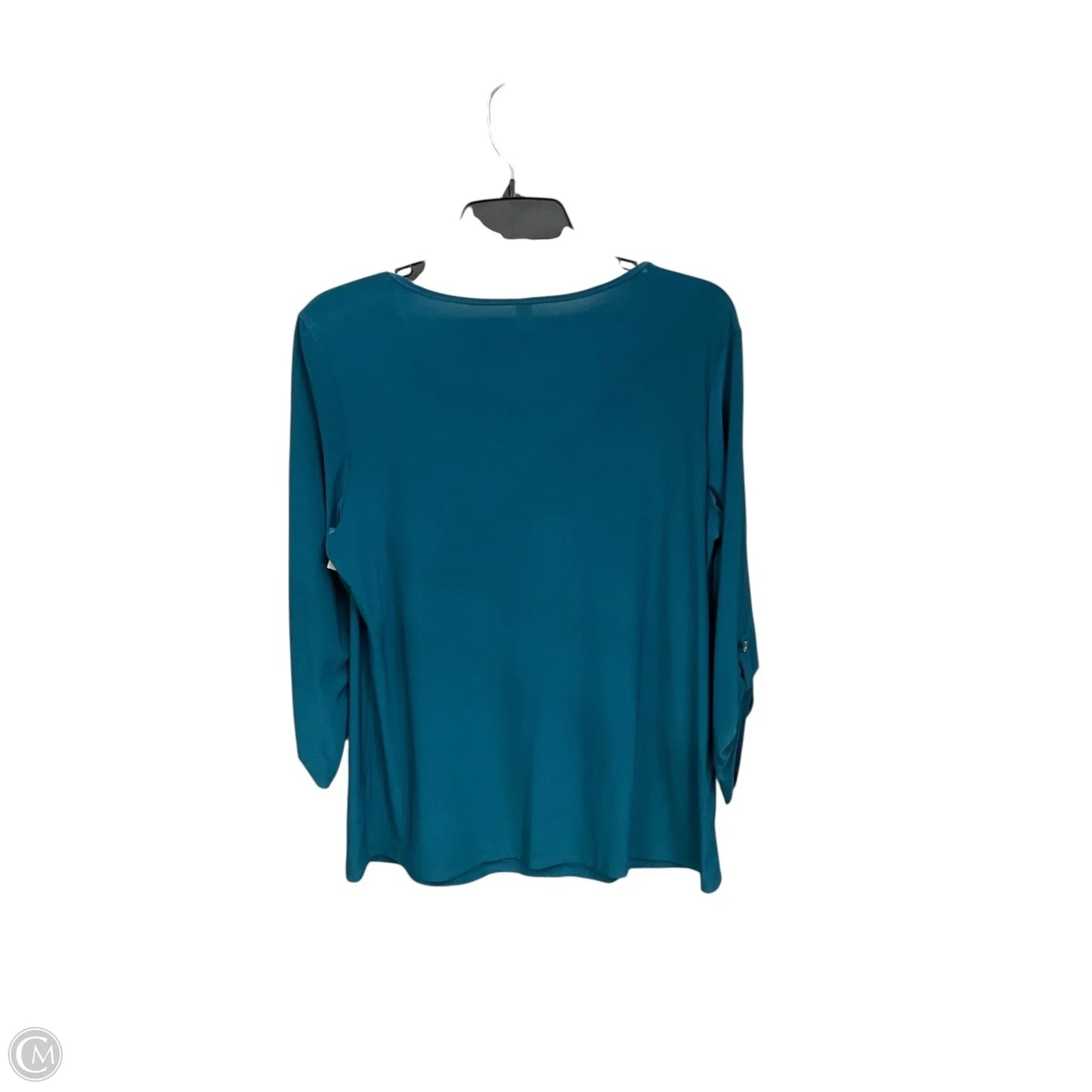 Top Long Sleeve By Perseption Concept In Teal, Size: L