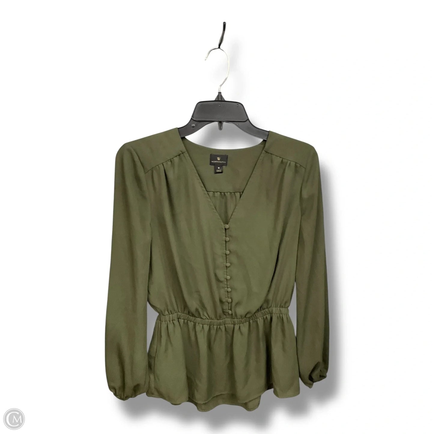 Top Long Sleeve By Worthington In Green, Size: S