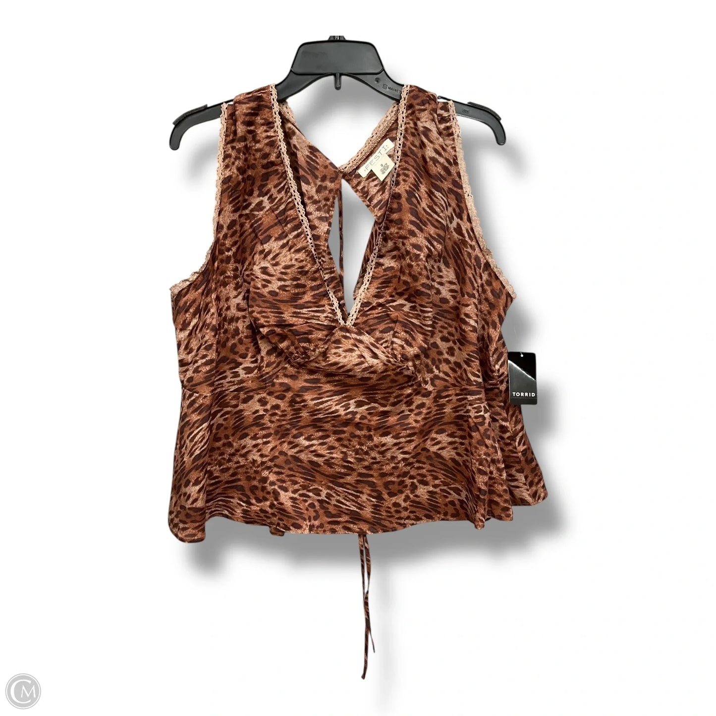 Top Sleeveless By Torrid In Animal Print, Size: L