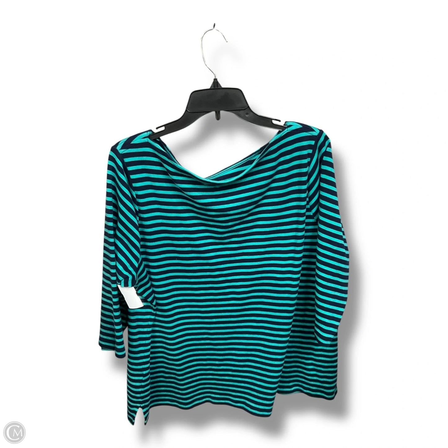 Top 3/4 Sleeve By Isaac Mizrahi Live Qvc In Striped Pattern, Size: 2x
