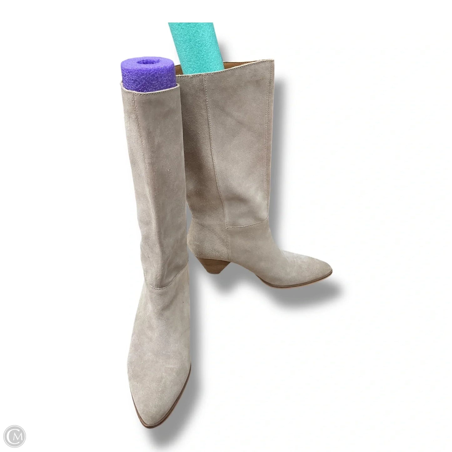 Boots Mid-calf Heels By Lucky Brand In Taupe, Size: 7.5