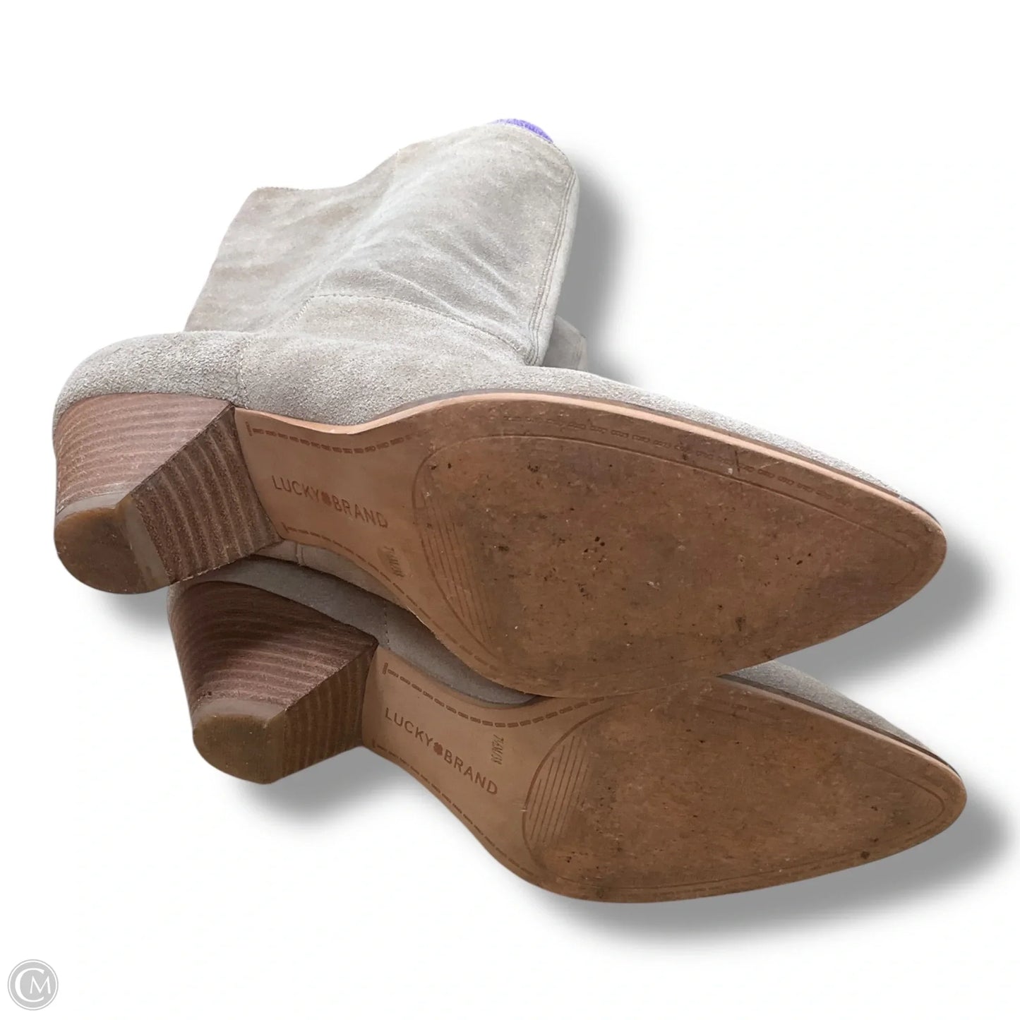 Boots Mid-calf Heels By Lucky Brand In Taupe, Size: 7.5