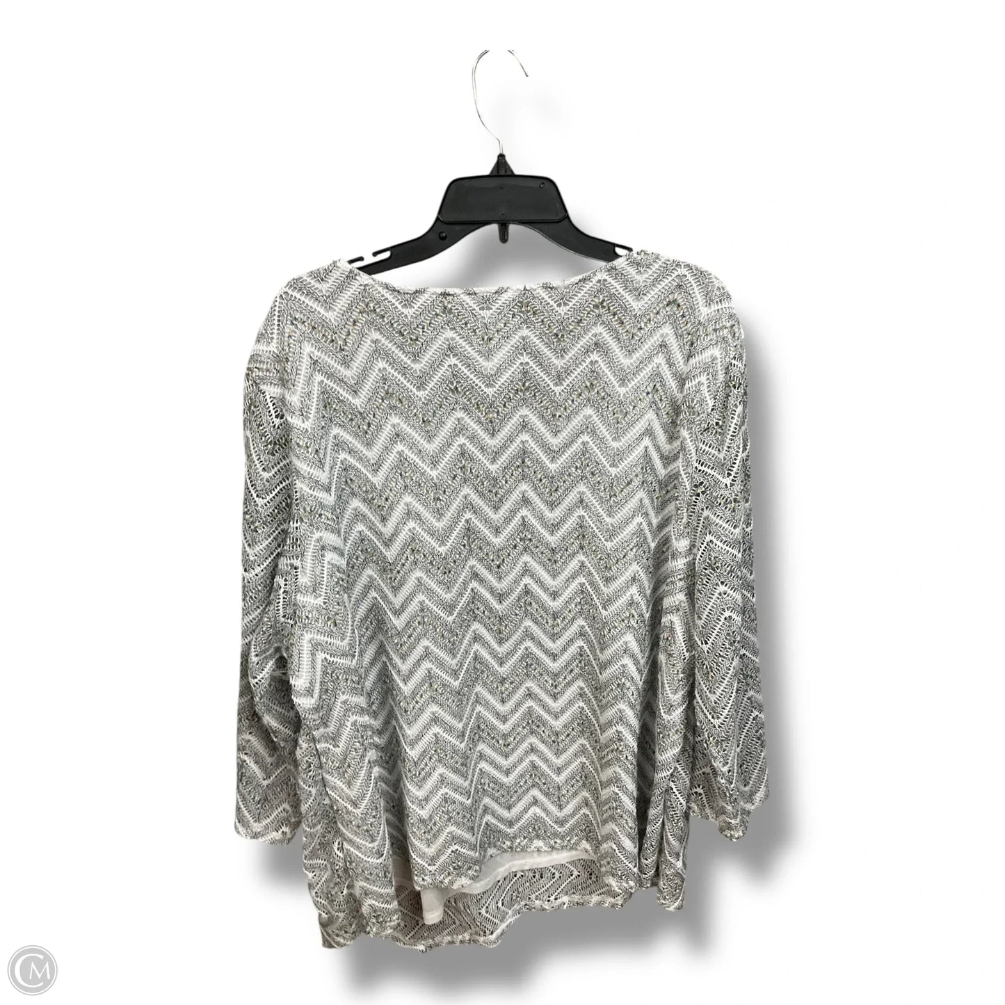 Top 3/4 Sleeve By Alfred Dunner In Chevron Pattern, Size: 3x