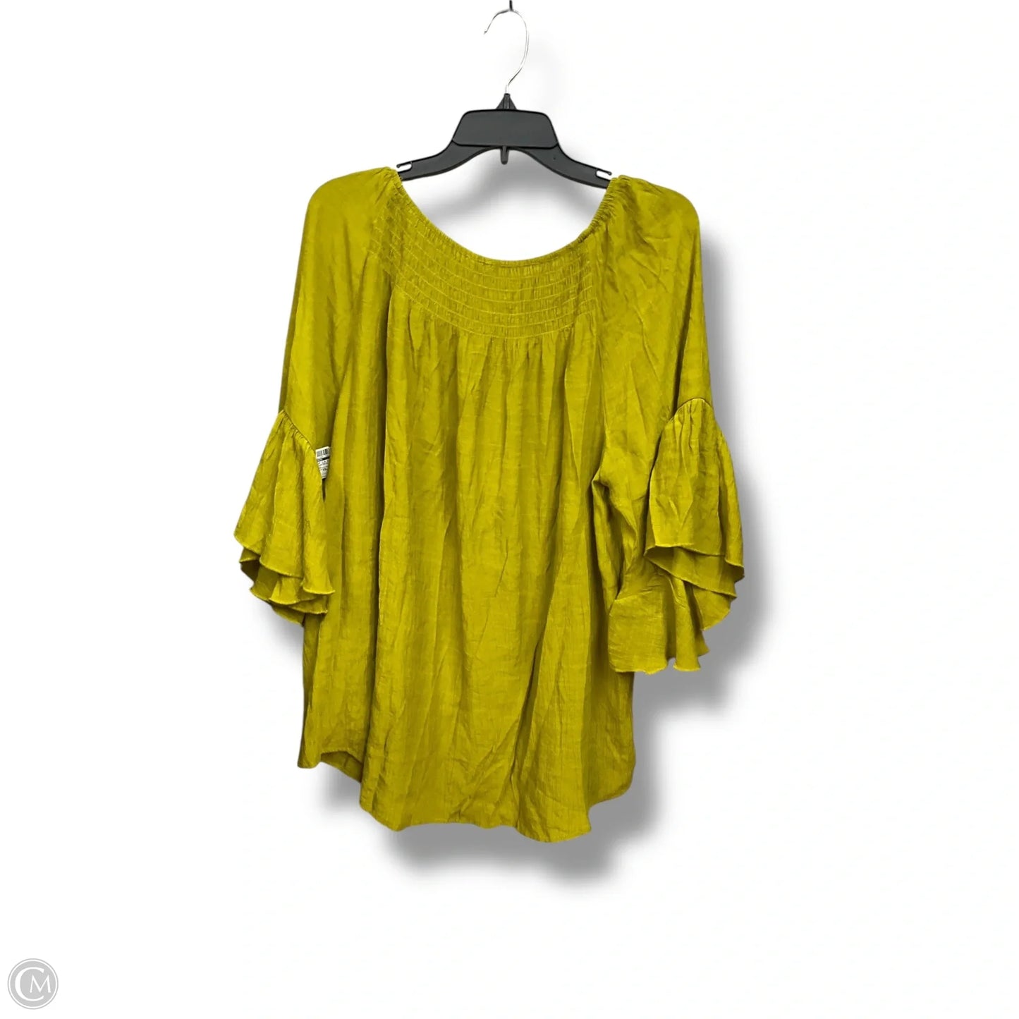 Top 3/4 Sleeve By Cato In Chartreuse, Size: Xxl