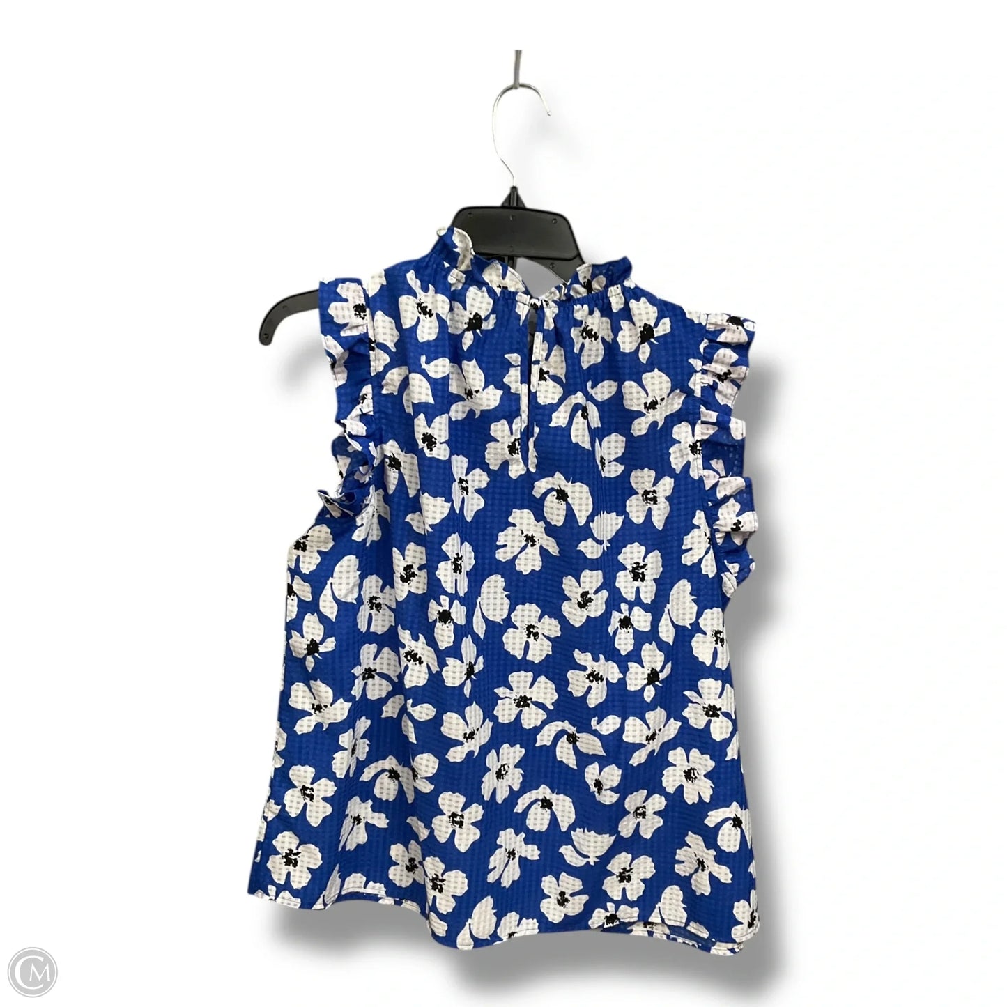 Top Sleeveless By Who What Wear In Blue & White, Size: Xl