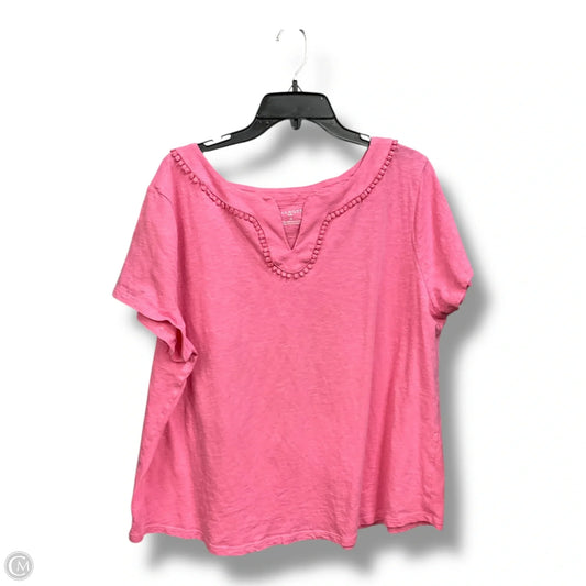 Top Short Sleeve By Talbots In Pink, Size: 3x
