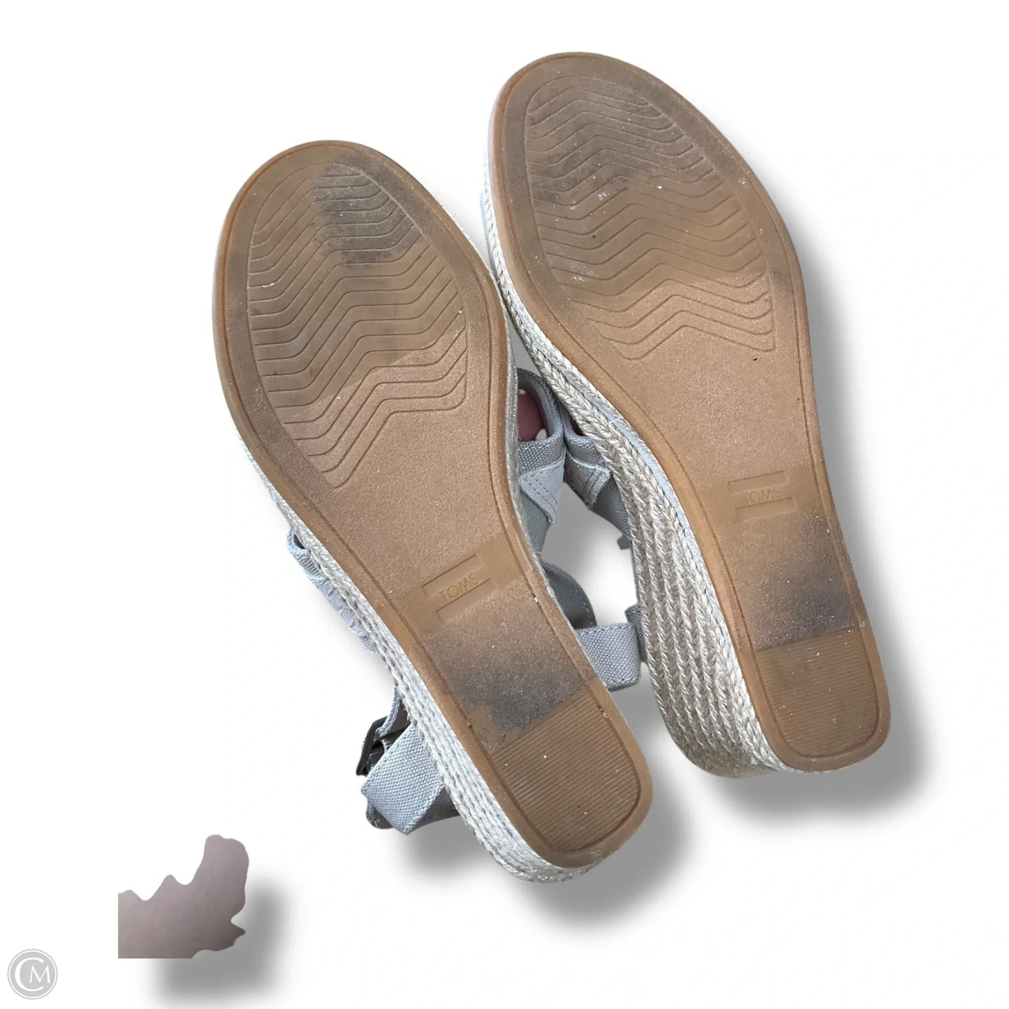 Sandals Heels Wedge By Toms In Grey, Size: 8.5