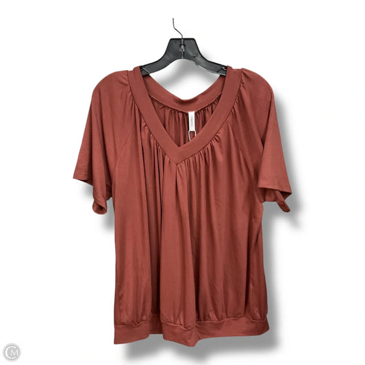 Top Short Sleeve By Clothes Mentor In Brown, Size: 2x