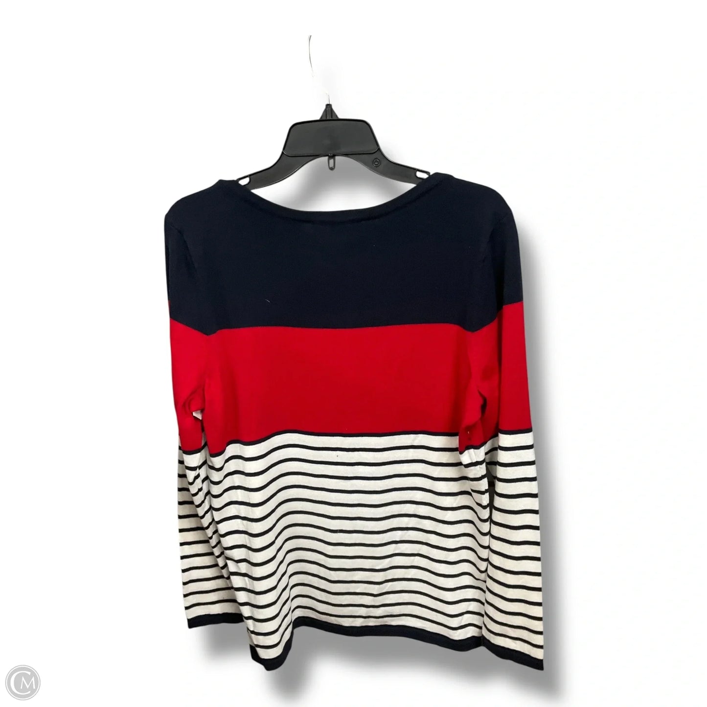 Top Long Sleeve By Tommy Hilfiger In Blue Red & White, Size: L