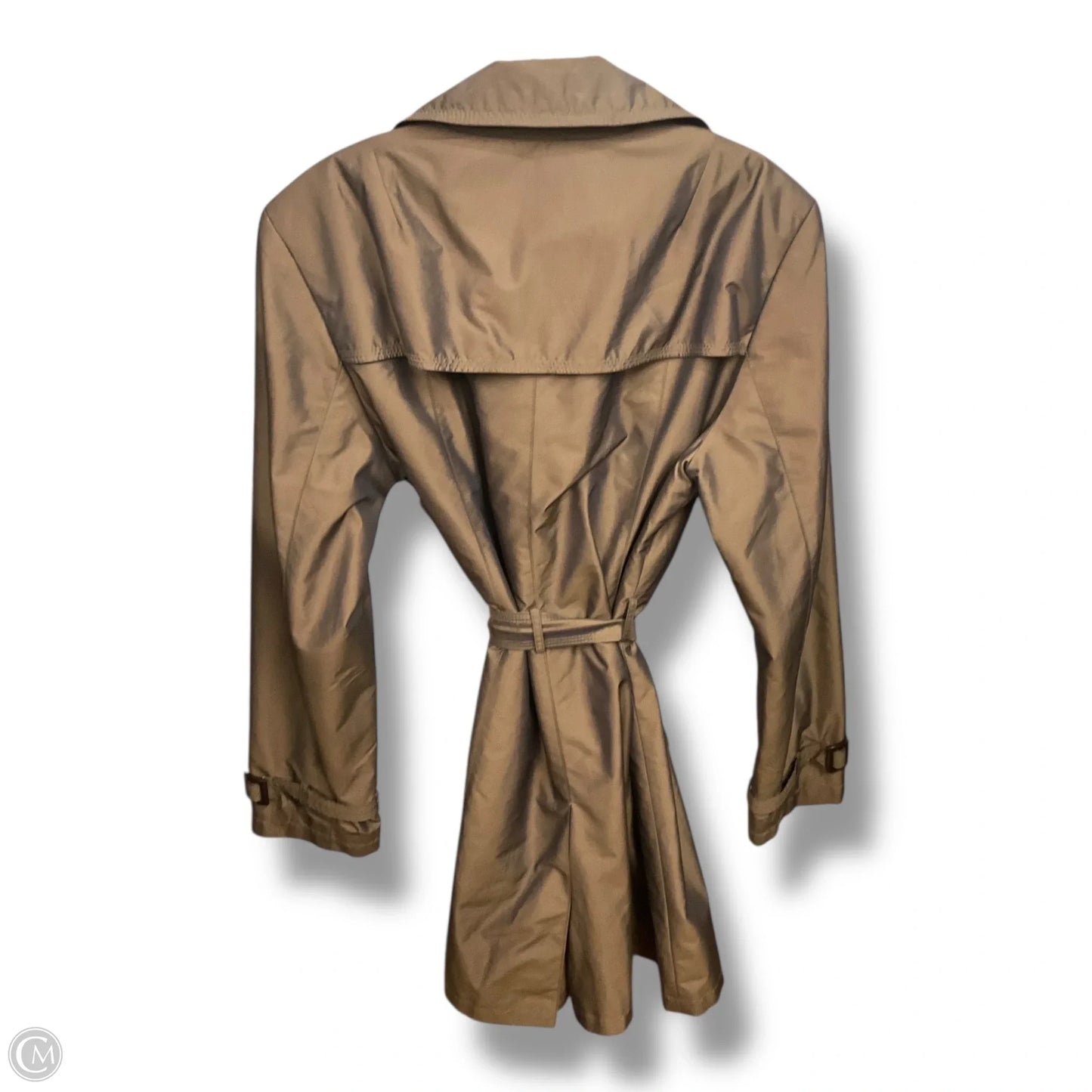 Coat Trench Coat By Talbots In Bronze, Size: L
